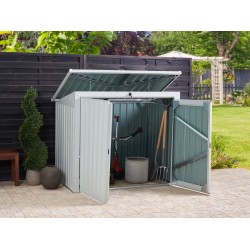 Domek narzędziowy MOENA Metal 158 cm 96 cm Jasnoszary