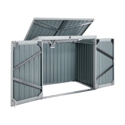 Domek narzędziowy MOENA Metal 158 cm 96 cm Jasnoszary