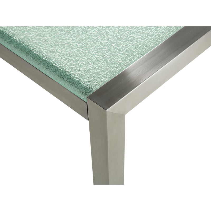 Zestaw ogrodowy dla 8 osób GROSSETO Szkło tłuczone Przezroczysty/ czarny