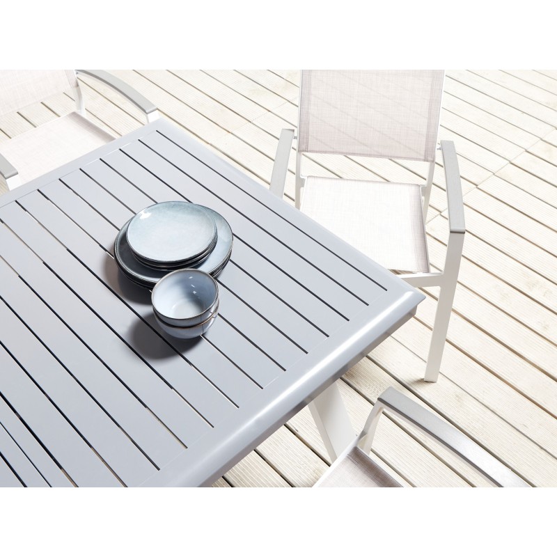 Zestaw ogrodowy dla 8 osób PERETA Metal Szary