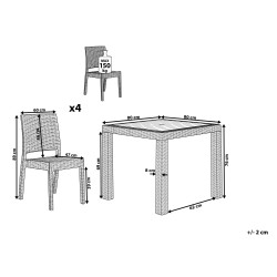 Zestaw ogrodowy dla 4 osób FOSSANO Biały