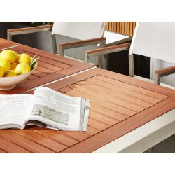 Zestaw ogrodowy dla 6 osób GROSSETO Drewno eukaliptusowe Brązowy/ biały