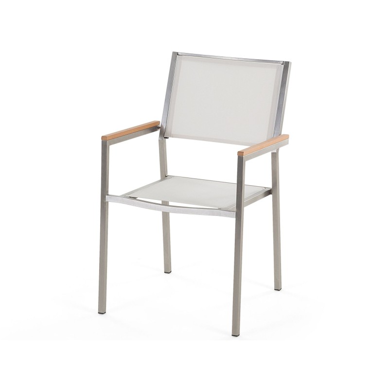 Zestaw ogrodowy dla 6 osób GROSSETO Drewno eukaliptusowe Brązowy/ biały