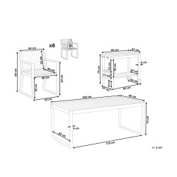 Zestaw ogrodowy z wózkiem dla 8 osób SASSARI Drewno akacjowe Brązowy