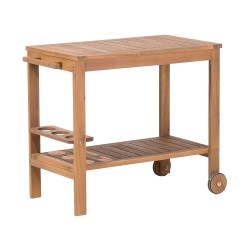 Zestaw ogrodowy z wózkiem dla 8 osób SASSARI Drewno akacjowe Brązowy