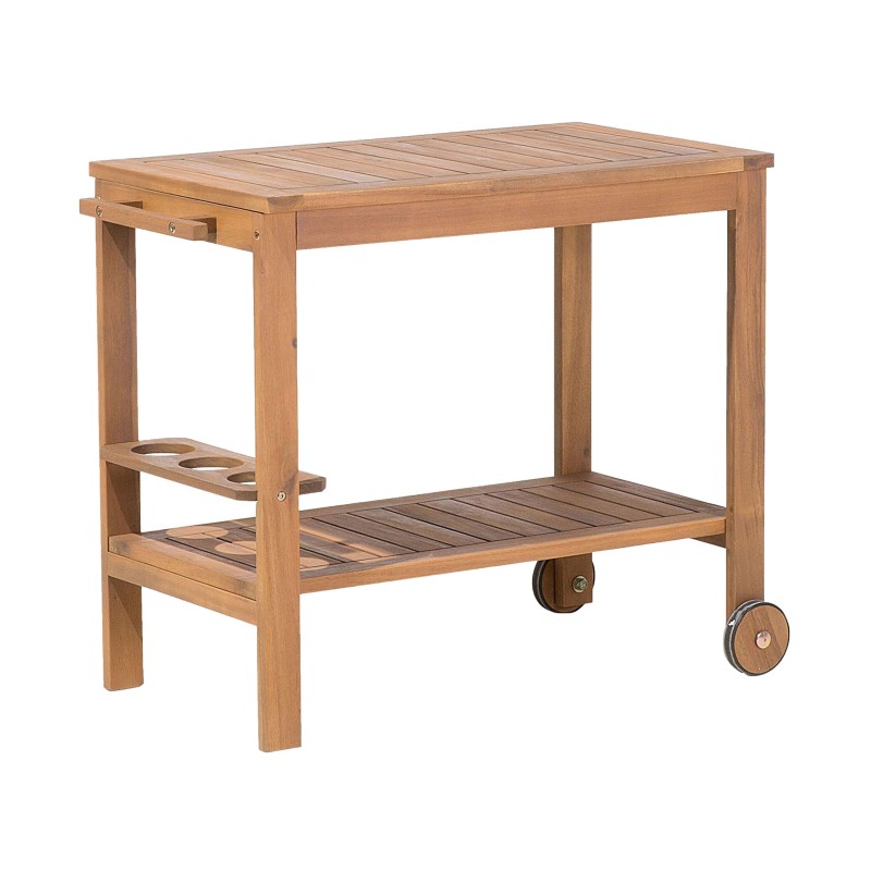 Zestaw ogrodowy z wózkiem dla 8 osób SASSARI Drewno akacjowe Brązowy