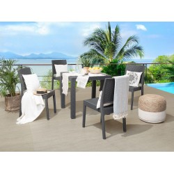 Zestaw ogrodowy dla 4 osób FOSSANO Grafitowy