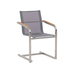 Zestaw ogrodowy dla 4 osób COSOLETO Szkło hartowane Szary