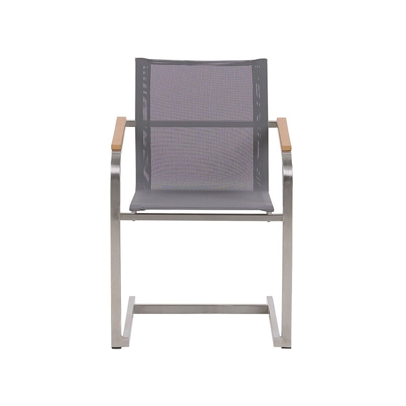 Zestaw ogrodowy dla 4 osób COSOLETO Szkło hartowane Szary