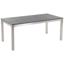 Zestaw ogrodowy dla 6 osób GROSSETO Granit Płomieniowany Czarny/ biały