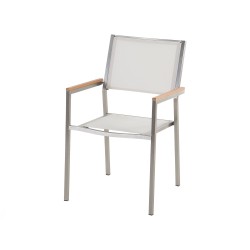 Zestaw ogrodowy dla 6 osób GROSSETO Granit Płomieniowany Czarny/ biały