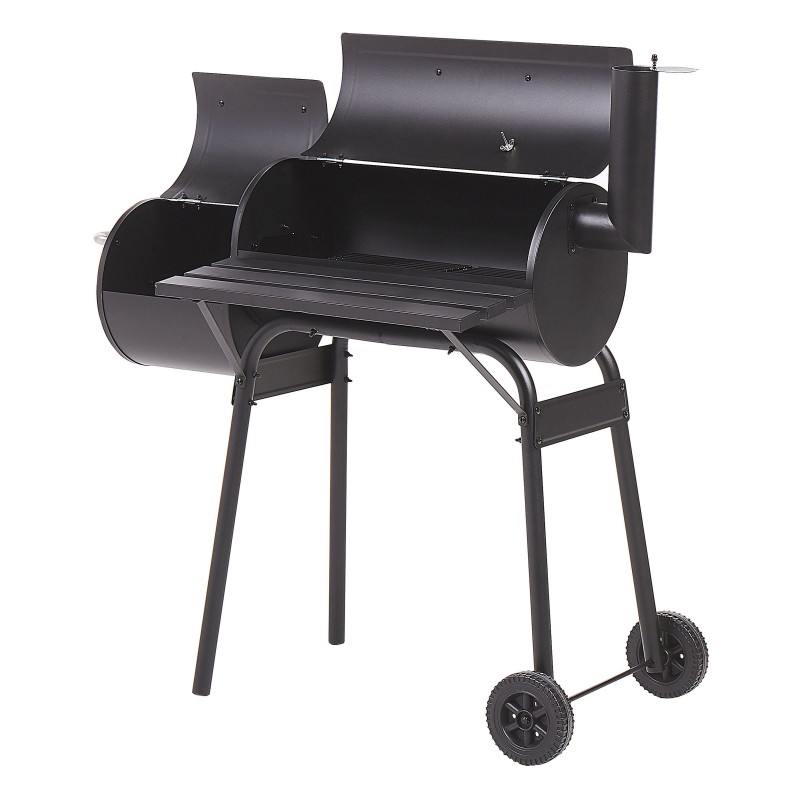 Grill węglowy KATLA Z wędzarnią Metal Czarny