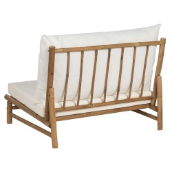 Zestaw ogrodowy ze stolikiem dla 2 osób TODI Drewno bambusowe Złamana biel