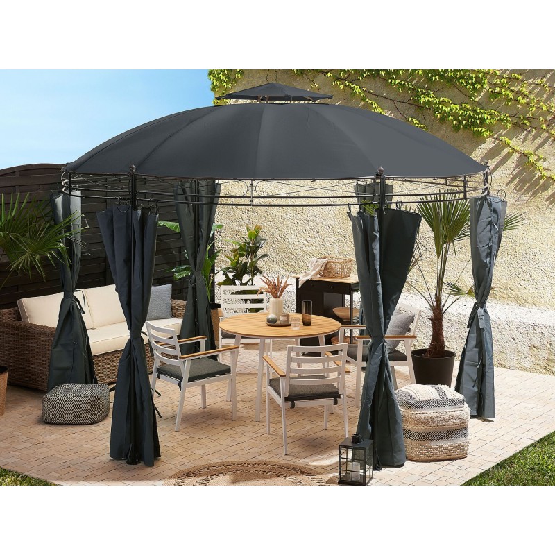 Pawilon ogrodowy SAFARA Metal 368 cm 368 cm Grafitowy