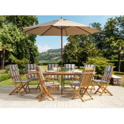 Zestaw ogrodowy dla 8 osób MAUI z parasolem Drewno akacjowe Kolorowy