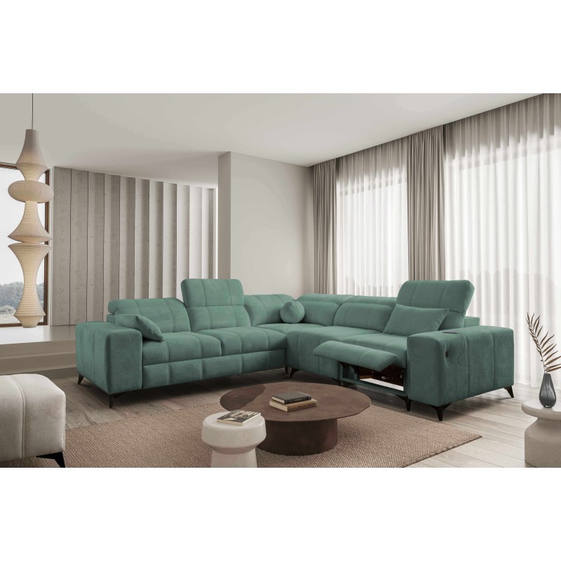 Sofá esquinero Ballagio III Mix con función de cama y relax | Máxima calidad de tejido, Spring 1116