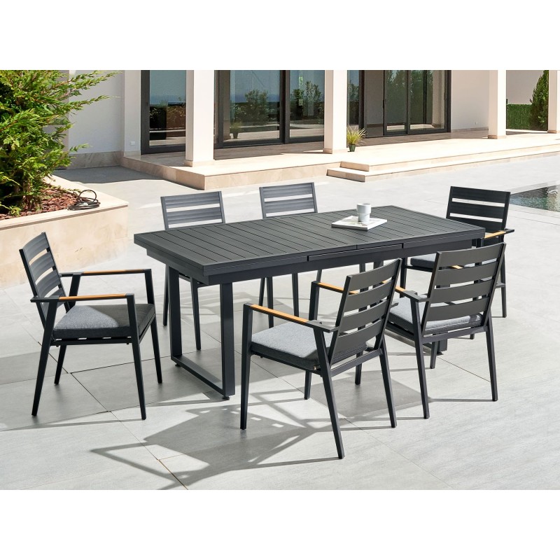 Zestaw ogrodowy dla 6 osób VALCANETTO/TAVIANO Metal Czarny