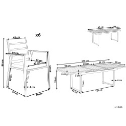 Zestaw ogrodowy dla 6 osób VALCANETTO/TAVIANO Metal Czarny