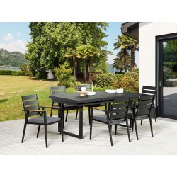 Zestaw ogrodowy dla 6 osób VALCANETTO/TAVIANO Metal Czarny