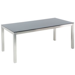 Zestaw ogrodowy dla 6 osób GROSSETO Szkło hartowane Szary/ czarny