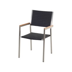 Zestaw ogrodowy dla 8 osób GROSSETO Blat dzielony Granit Płomieniowany Czarny