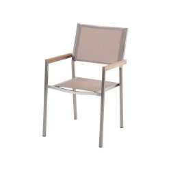 Zestaw ogrodowy dla 6 osób GROSSETO Granit Polerowany Szary/ beżowy