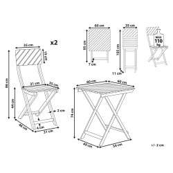 Zestaw mebli balkonowych Składane ARDORE Drewno Brązowy