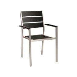 Zestaw ogrodowy dla 6 osób VERNIO Czarny/ srebrny