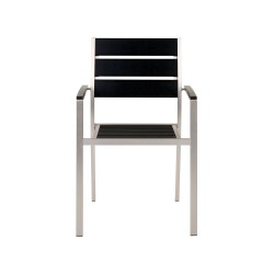 Zestaw ogrodowy dla 6 osób VERNIO Czarny/ srebrny