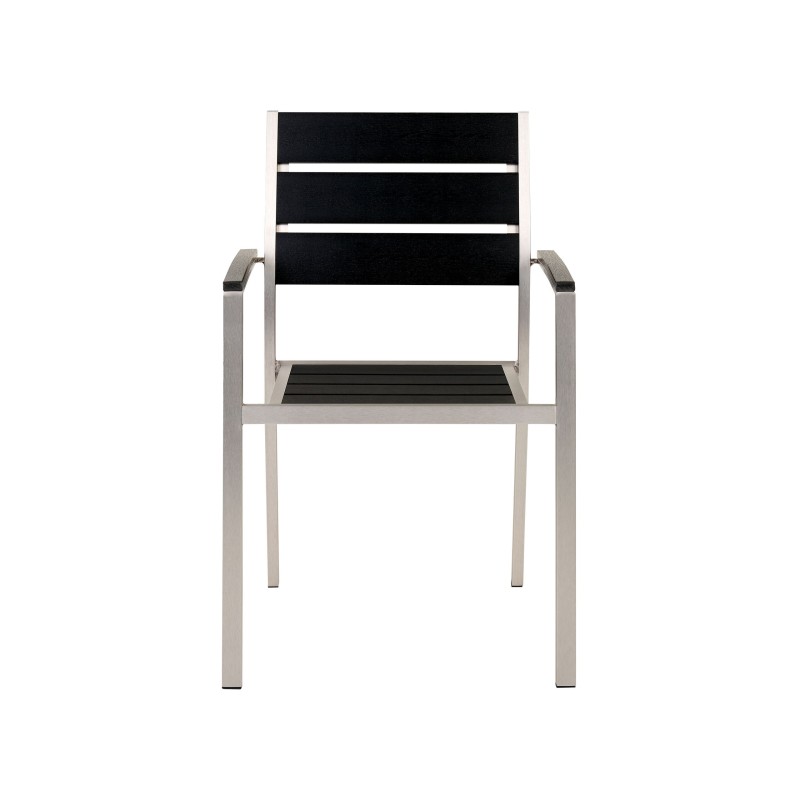 Zestaw ogrodowy dla 6 osób VERNIO Czarny/ srebrny