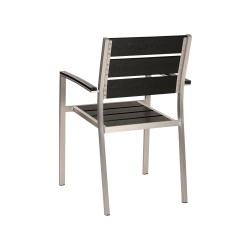 Zestaw ogrodowy dla 6 osób VERNIO Czarny/ srebrny