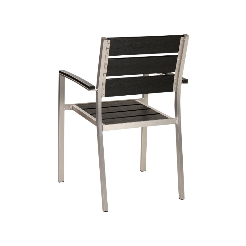 Zestaw ogrodowy dla 6 osób VERNIO Czarny/ srebrny