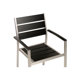 Zestaw ogrodowy dla 6 osób VERNIO Czarny/ srebrny