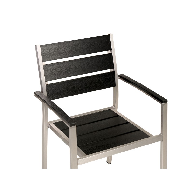 Zestaw ogrodowy dla 6 osób VERNIO Czarny/ srebrny