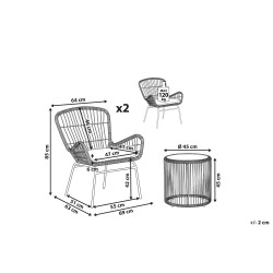 Zestaw mebli balkonowych z poduszkami LABICO Technorattan Jasnobrązowy