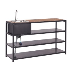 Wyspa kuchenna ogrodowa ze zlewem AVETRANA Metal Czarny