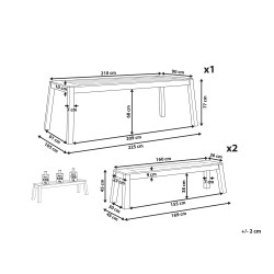 Zestaw ogrodowy z ławkami dla 6 osób LIVORNO Drewno akacjowe Brązowy