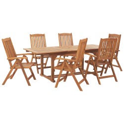 Zestaw ogrodowy dla 6 osób JAVA Drewno akacjowe Jasnobrązowy