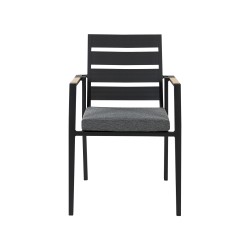 Zestaw ogrodowy dla 4 osób OLMETTO/TAVIANO z poduszkami Metal Czarny