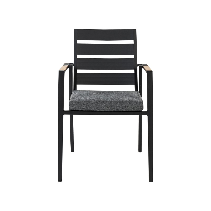 Zestaw ogrodowy dla 4 osób OLMETTO/TAVIANO z poduszkami Metal Czarny