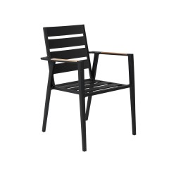 Zestaw ogrodowy dla 4 osób OLMETTO/TAVIANO z poduszkami Metal Czarny