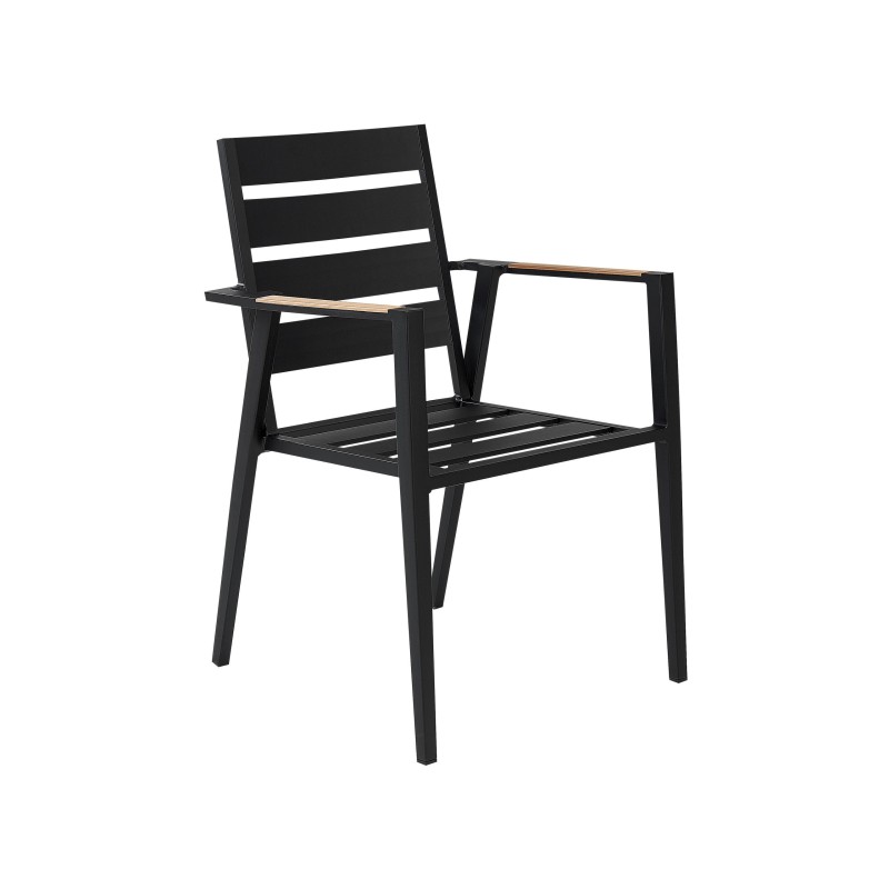 Zestaw ogrodowy dla 4 osób OLMETTO/TAVIANO z poduszkami Metal Czarny