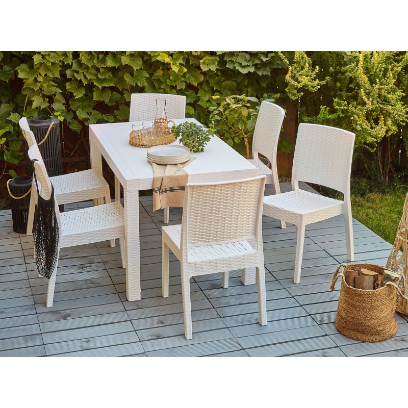 Zestaw ogrodowy dla 6 osób FOSSANO Biały