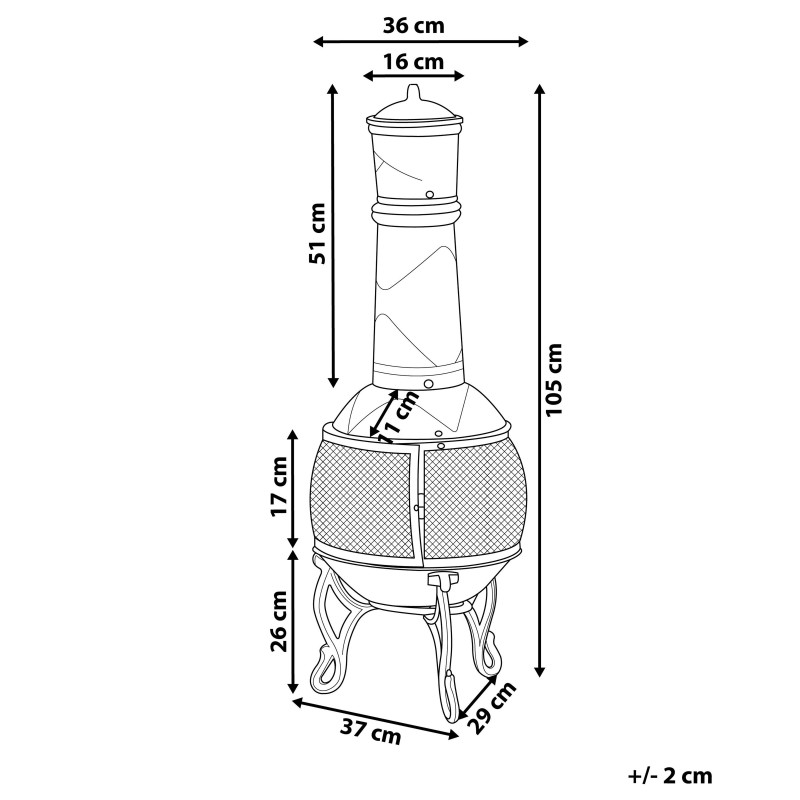 Palenisko ogrodowe z grillem TACORA Metal Czarny