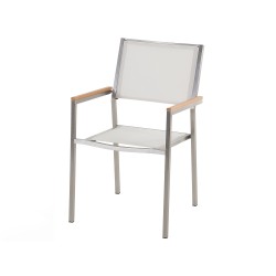 Zestaw ogrodowy dla 6 osób COSOLETO/GROSSETO Szkło hartowane Efekt marmuru Biały marmur