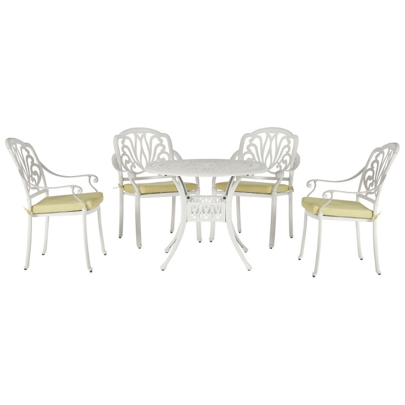 Zestaw ogrodowy dla 4 osób ANCONA z poduszkami Metal Biały