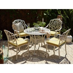 Zestaw ogrodowy dla 4 osób ANCONA z poduszkami Metal Biały