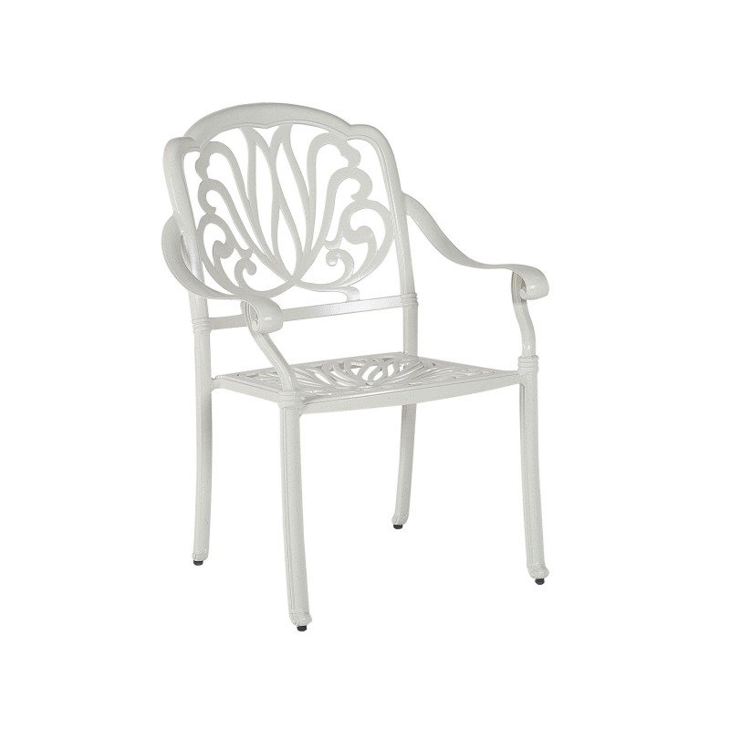 Zestaw ogrodowy dla 4 osób ANCONA z poduszkami Metal Biały