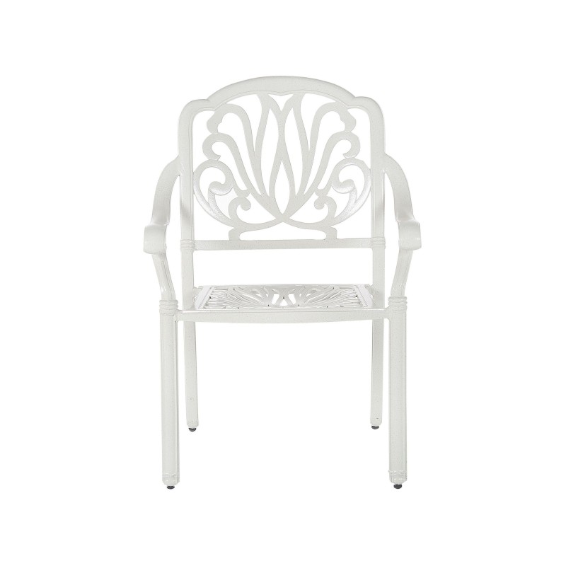 Zestaw ogrodowy dla 4 osób ANCONA z poduszkami Metal Biały