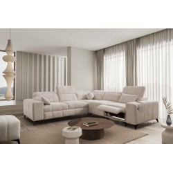 Sofá esquinero Ballagio III Mix con función de cama y relax | Máxima calidad Tejido, Spring 1108